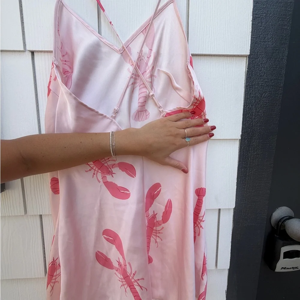 H&M Pink Lobster Print Mini Slip Dress - Picture 4 of 9